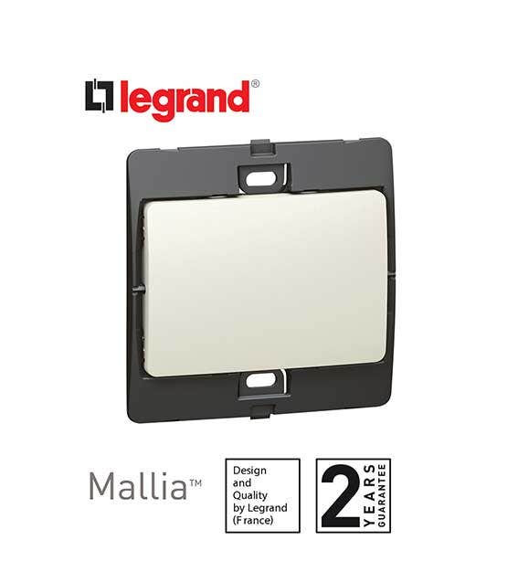 DISCONTINUED LEGRAND - Single Pole Switch Mallia, 1 Gang, 2 Way, 10 AX, 250 V~, Pearl