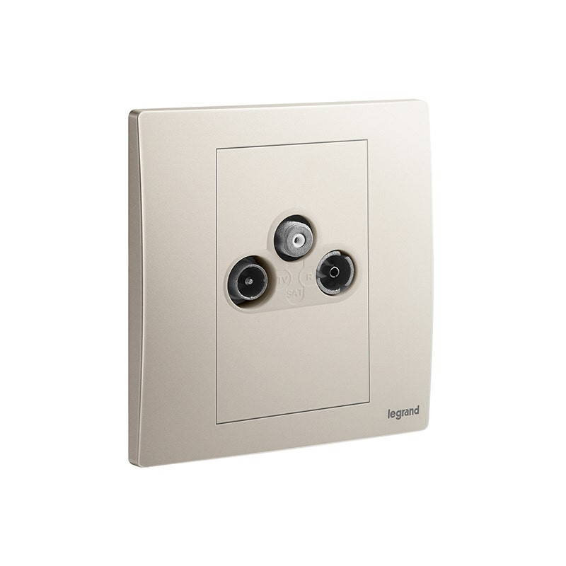 LEGRAND - TV-R-SAT Socket Outlet Mallia Senses, 1 Gang, Champagne