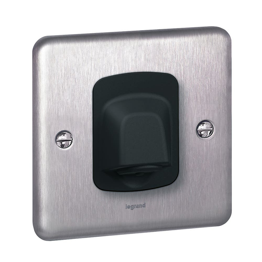 LEGRAND - Cable Outlet Synergy, 20 A 250 V~ -Authentic Brushed Stainless Steel