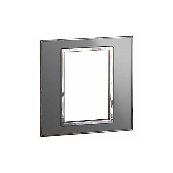 LEGRAND - Plate Arteor, BS, Square, 3 Modules, 1 Gang, Reflective Stainless Steel