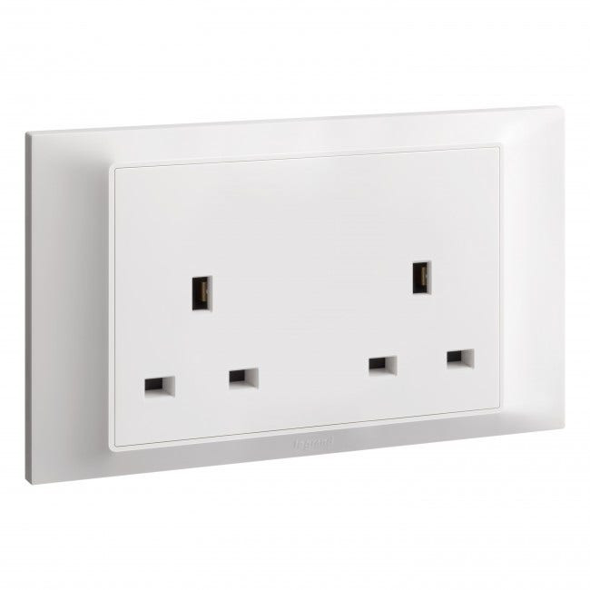 LEGRAND - British standard socket outlet Belanko S - 13A x 250V~ 2 gang unswitched - White