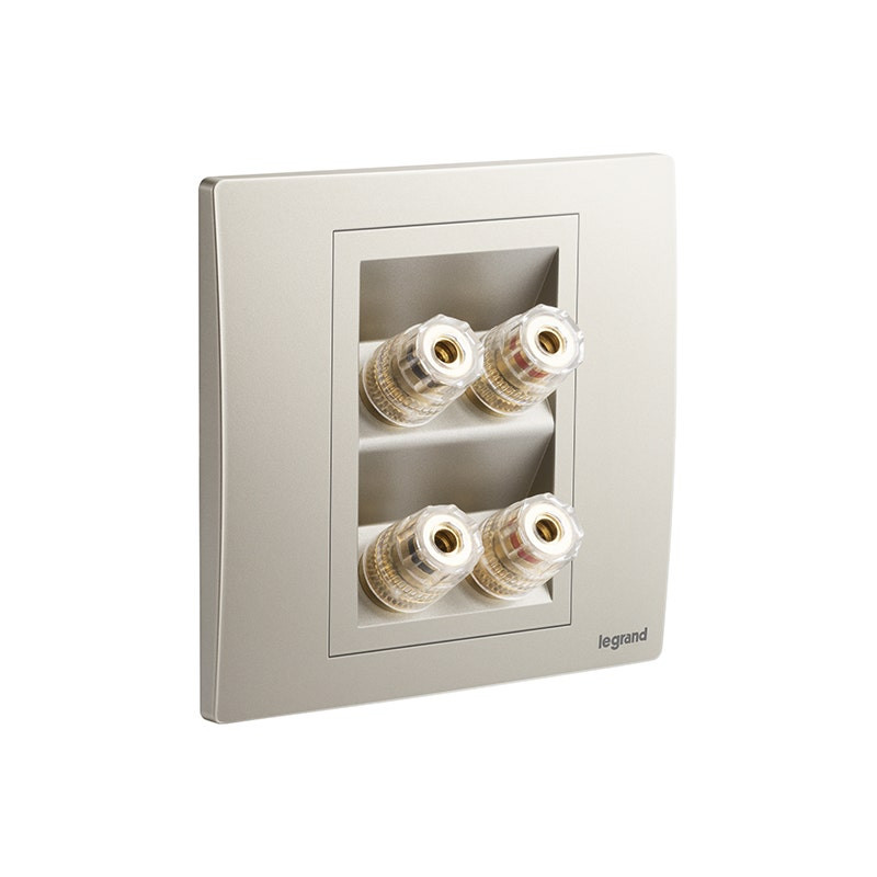 LEGRAND - Single Loudspeaker Socket Outlet Mallia Senses, 2 Gang, Champagne