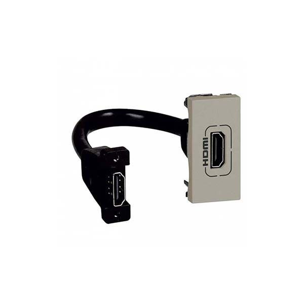 LEGRAND - HDMI Socket Arteor, Preconnected, Square, 1 Module, Champagne