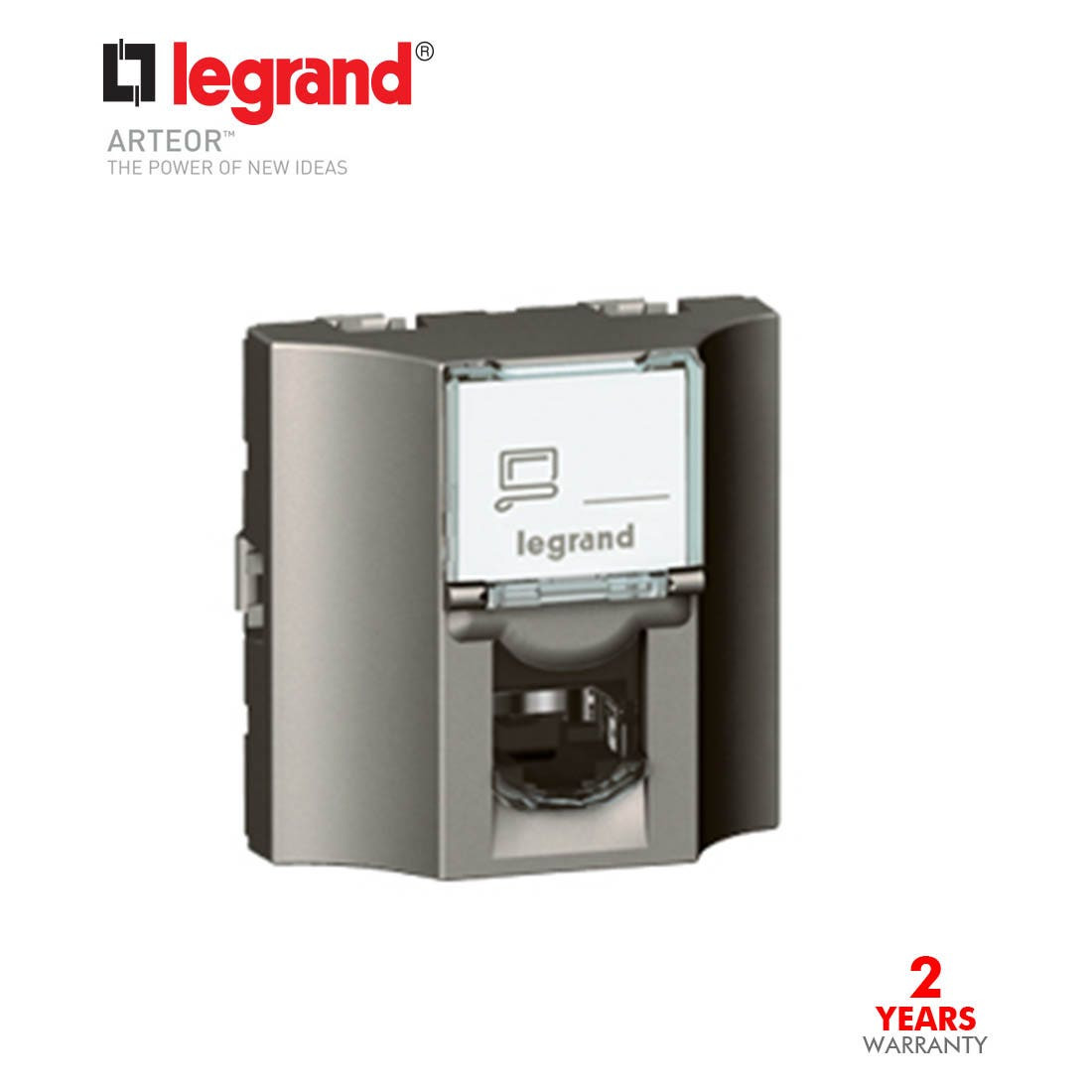 LEGRAND - Socket RJ 45 CAT 6 UTP 2Mod, Magnes. Arteor