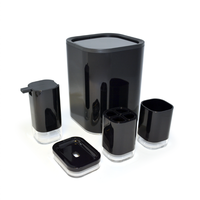 Soap Dispenser Set (5pcs) - Black - BR Accessories