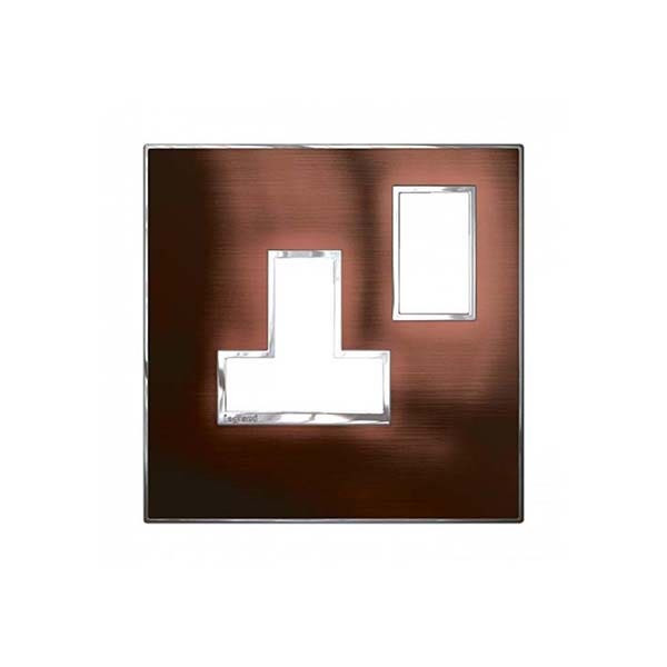 LEGRAND - Plate Arteor, for 5/13A Switched Sockets 1 Gang, BS, Brushed Metal Pink Champagne
