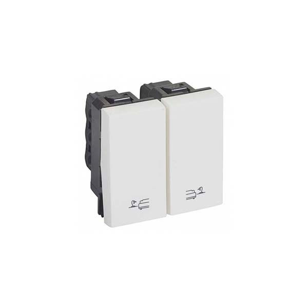 LEGRAND - 2-Way Switch Arteor, for Bed Lights, Square, 2 Modules, White