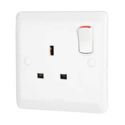LEGRAND - Double Pole Socket Outlet Synergy, 1 Gang + Indicator, 13 A, 250 V~, White