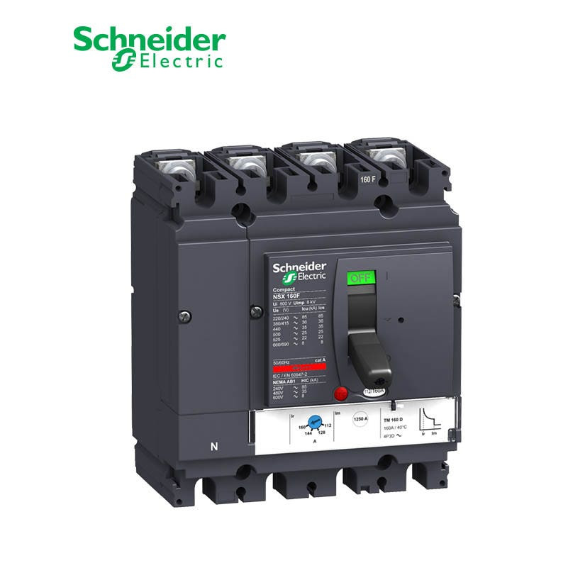 SCHNEIDER - MCCB Breaker, ComPact NSX160F, 4P 3d, 36kA at 415 VAC, TMD Trip Unit 160A