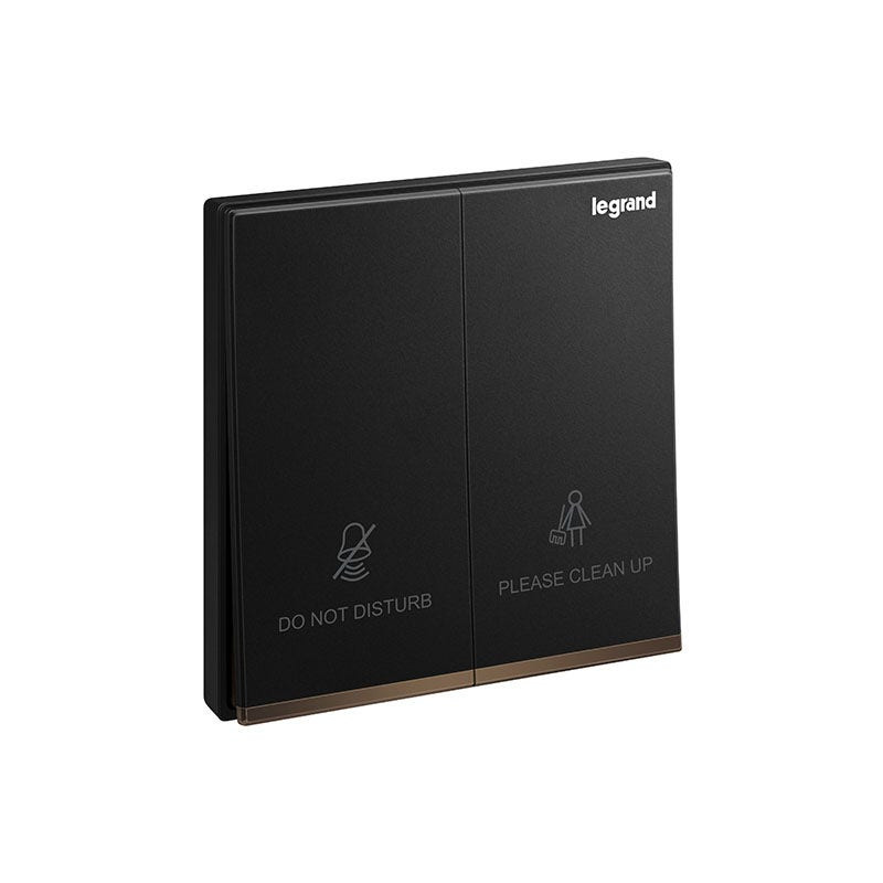 LEGRAND - Switch DND/CUR Galion, 2 Gang, 16A, 250V, Matt Black