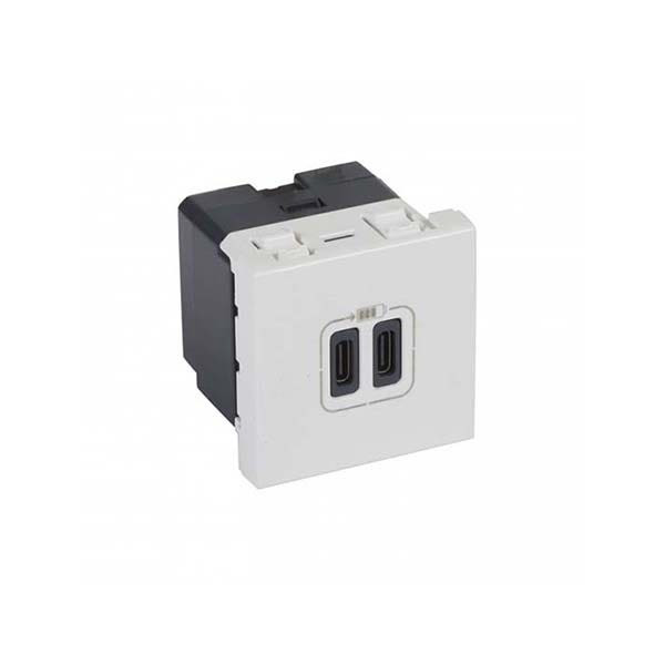 LEGRAND - Charging Socket Arteor, 2 USB Type-C, 3A/15W, 5V, 2 Modules, White
