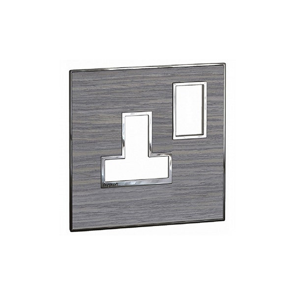 LEGRAND - Plate Arteor, for 5/13A Switched Sockets 1 Gang, BS, Wood Grey Oak