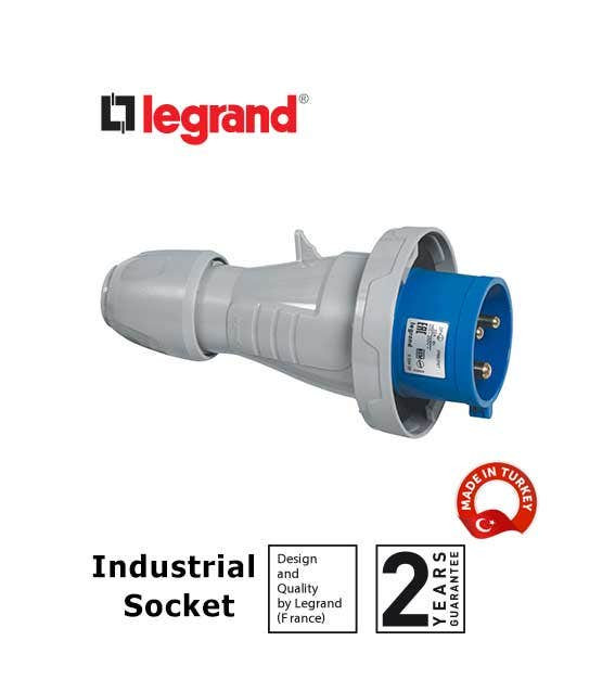 LEGRAND - Straight Plug P17, IP66/67, 200/250 V~, 16 A, 2P+E