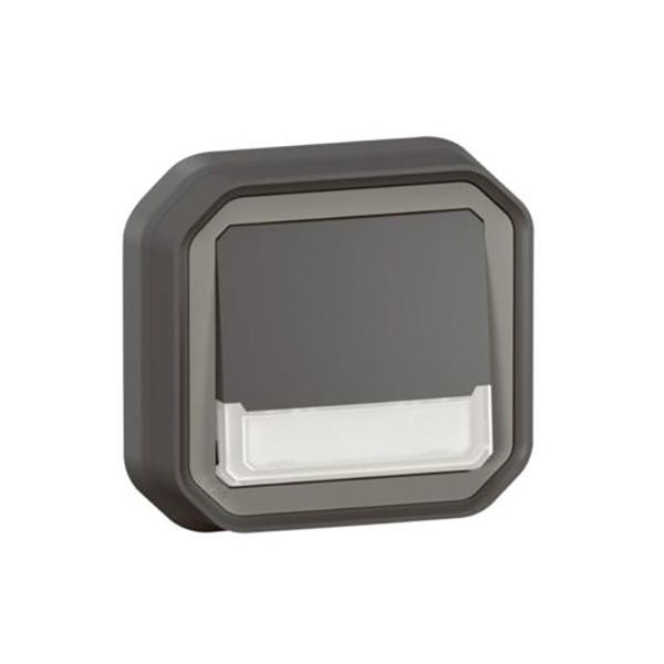 LEGRAND - Push-Button Plexo, IP55, Changeover + Locator + Label Holder, 10A, Flush Mounting, Anthracite