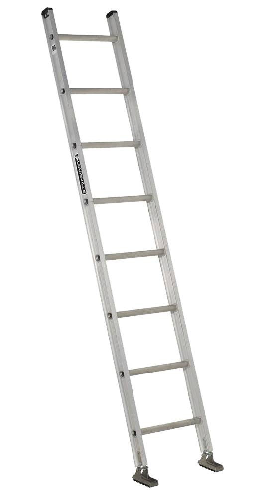Single straight aluminum ladder - 3 m - silver