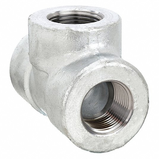 Tee, Forged Steel, 1 1/2Inch x 1 1/2Inch x 1 1/2Inch Pipe Size, NPT x NPT x NPT