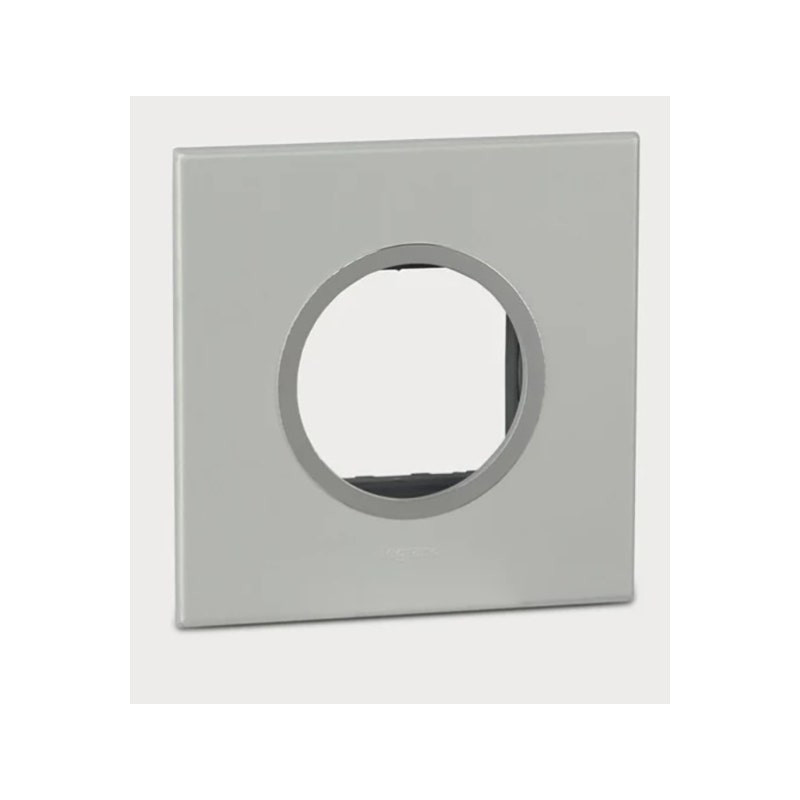 LEGRAND - Cover Plate with Frame Arteor, Indian , 2 Modules, Round, Pearl Aluminium