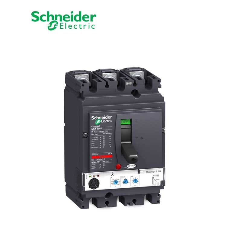 SCHNEIDER - MCCB Breaker, ComPact NSX160F, 3P 3d, 36kA at 415 VAC, MicroLogic 2.2 Trip Unit 100A