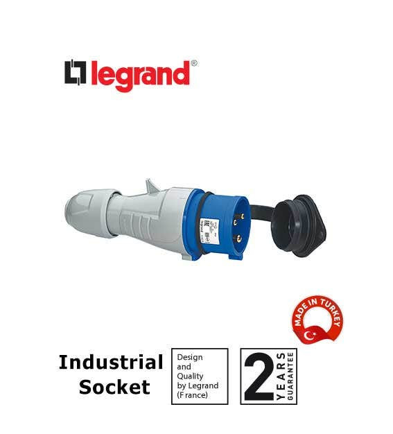 ليجراند - مقبس صناعي P17, IP44, 200/250 V~, 32 A, 2P+E