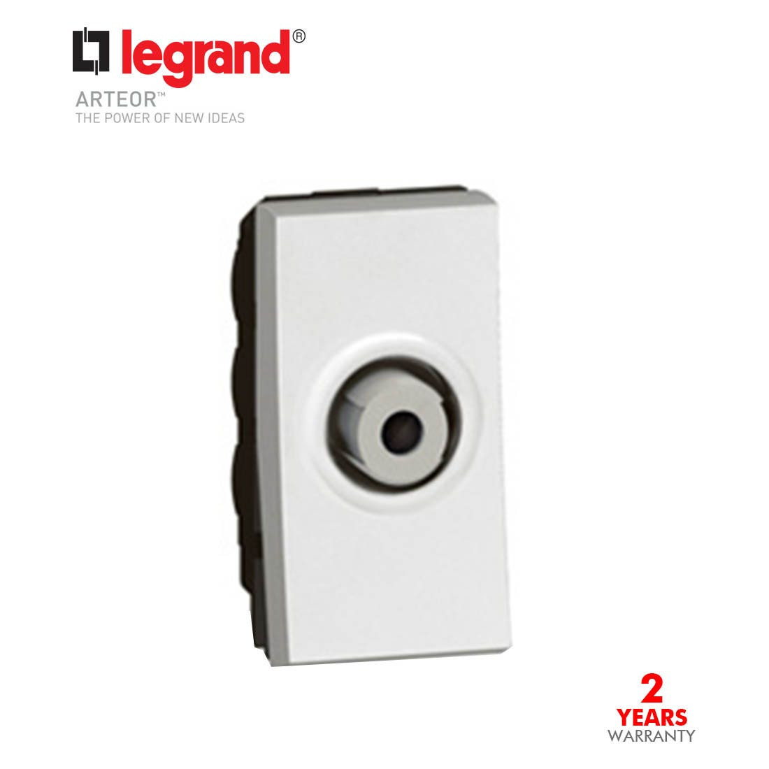 LEGRAND - TV Socket Sngl Shielded 'F' Type w/ Scrw 1Mod, White Arteor