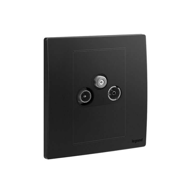 LEGRAND - TV-R-SAT Socket Outlet Mallia Senses, 1 Gang, Matt Black