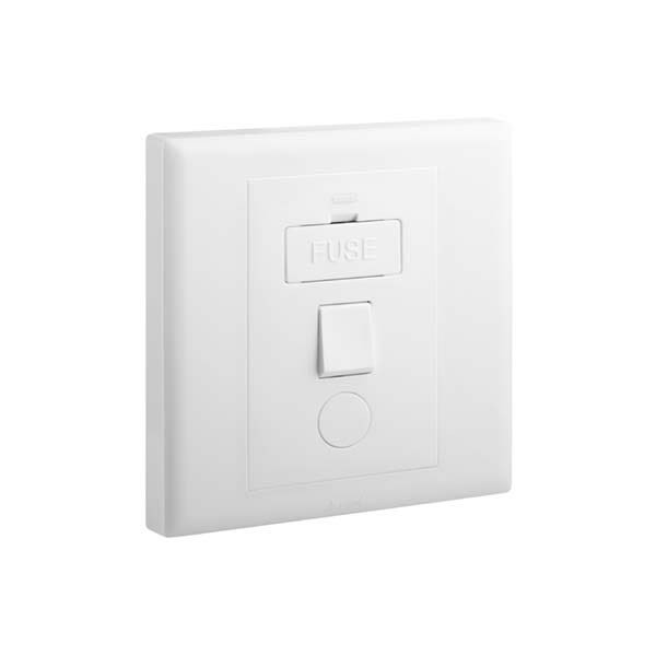 ليجراند - موصل  إلوي، مفرد، 13A، Switched + مخرج كهربائي للحبل، أبيض