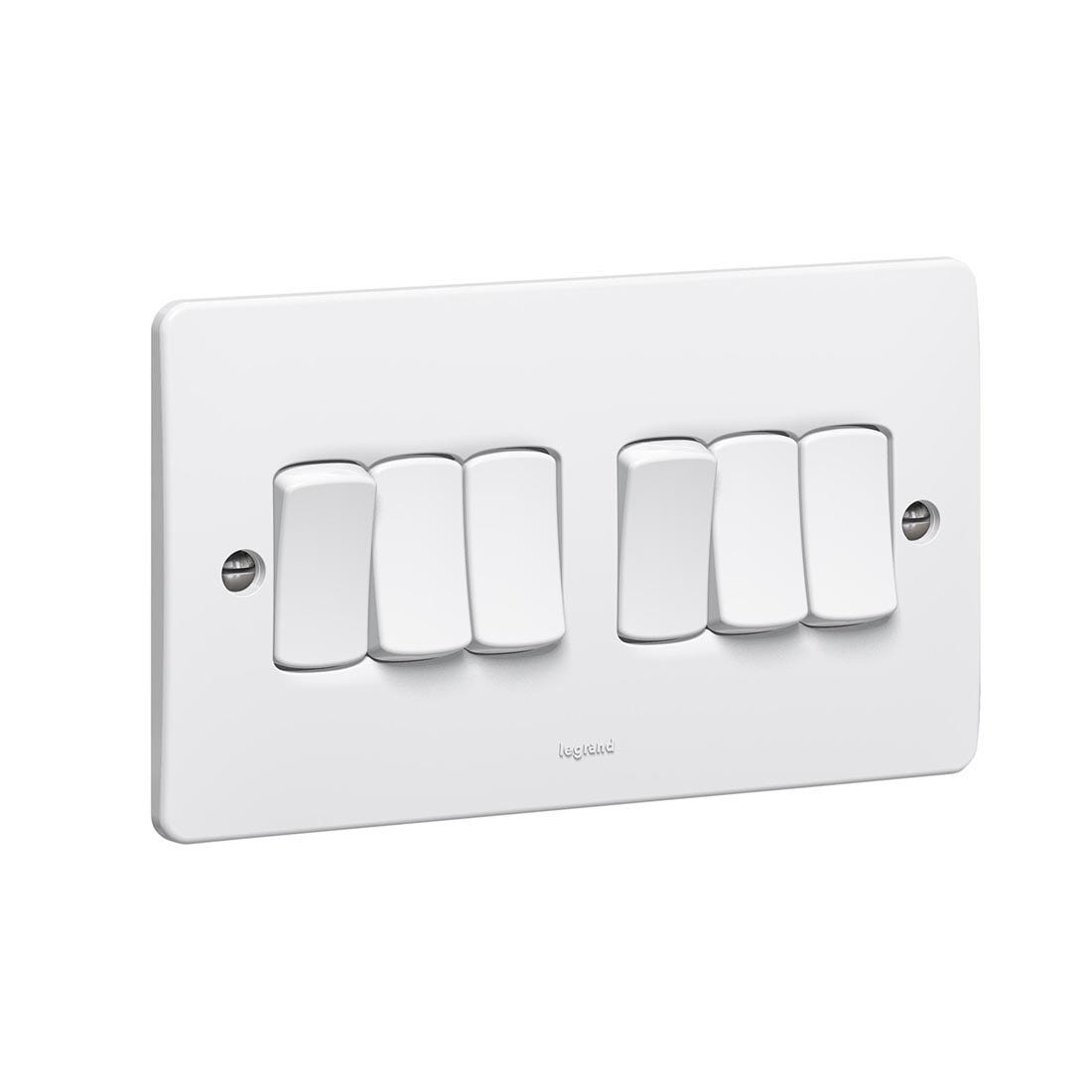 LEGRAND - Switch 10A 250V 6Gang 2Way, Syn.White 
