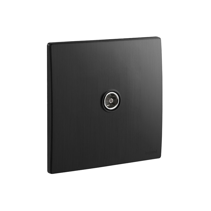 ليجراند - مأخذ تيار ذكري TV Socket Outlet Mallia Senses، مفرد، Brushed Black