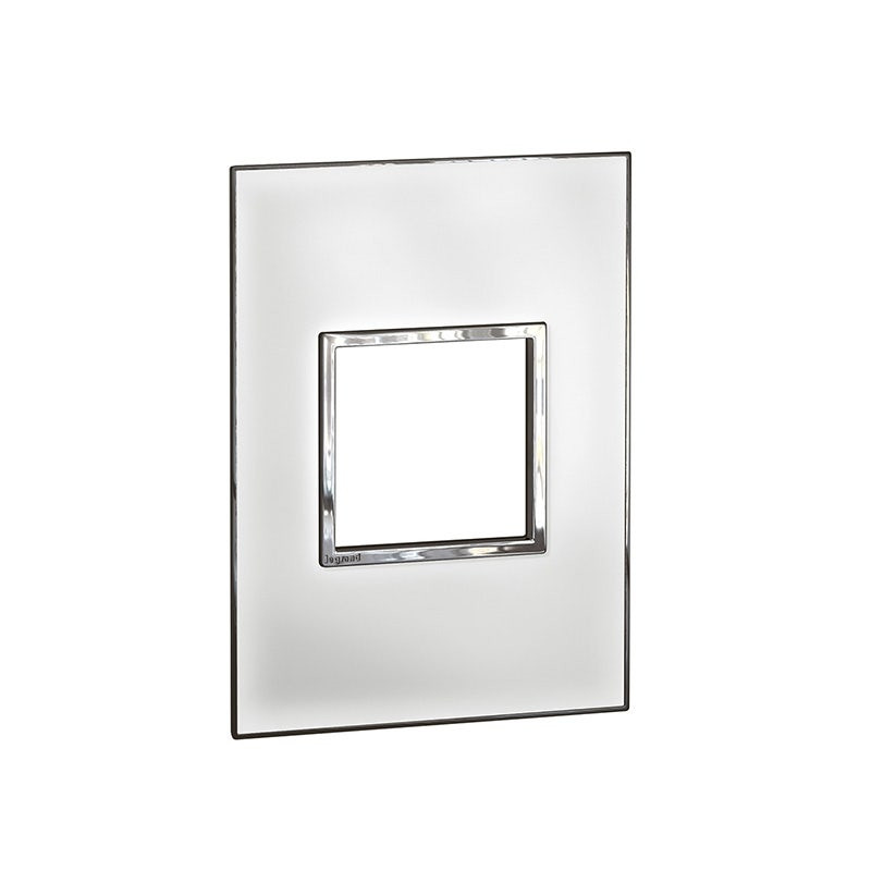 LEGRAND - Plate Arteor, Italian/US, 2 Modules, Square, 2''x4'', Mirror White
