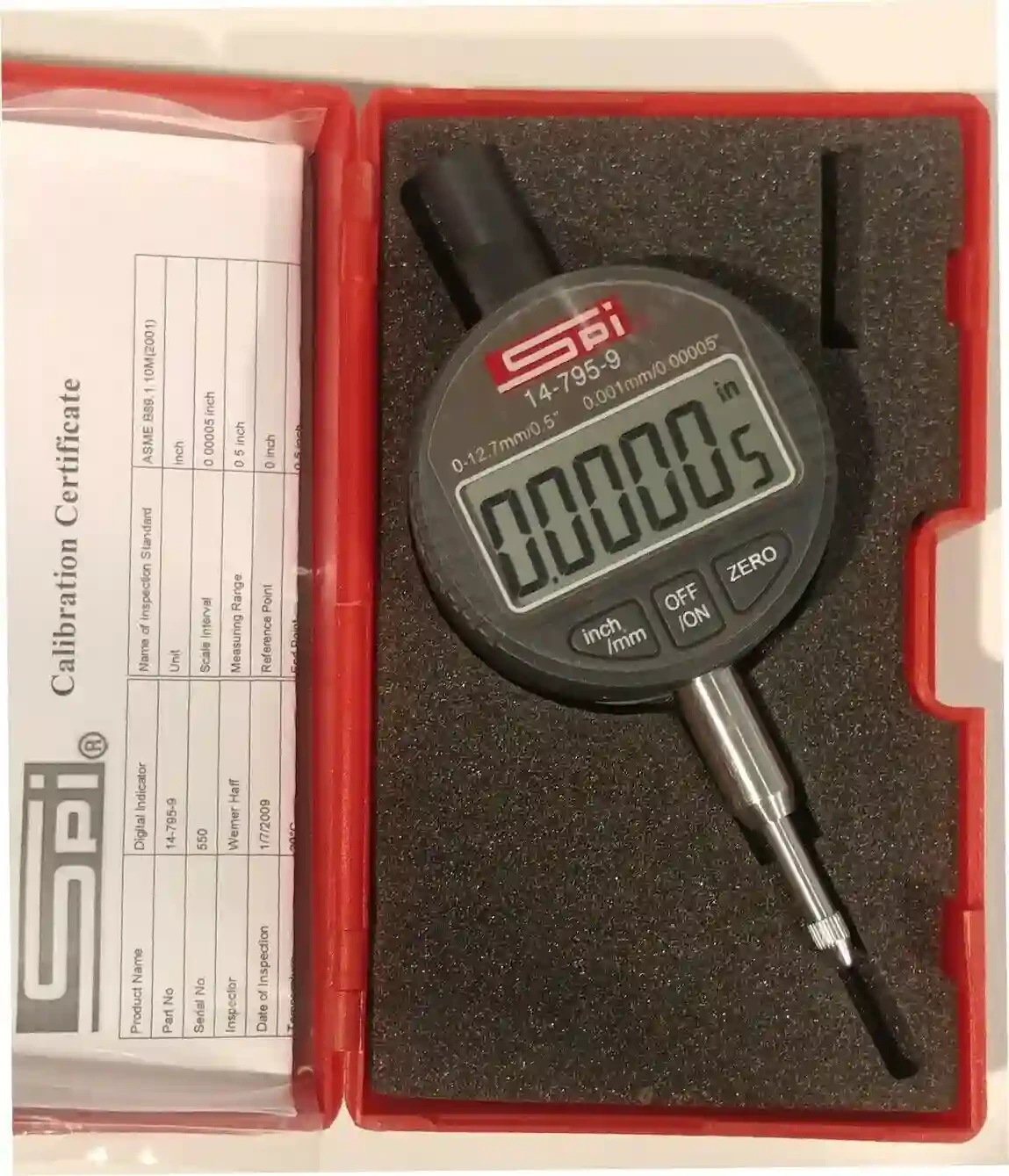 Electronic Digital Indicator, Series 3600 Series, Range 0.500 inch/12.7 mm, Accuracy +/-0.001 inch