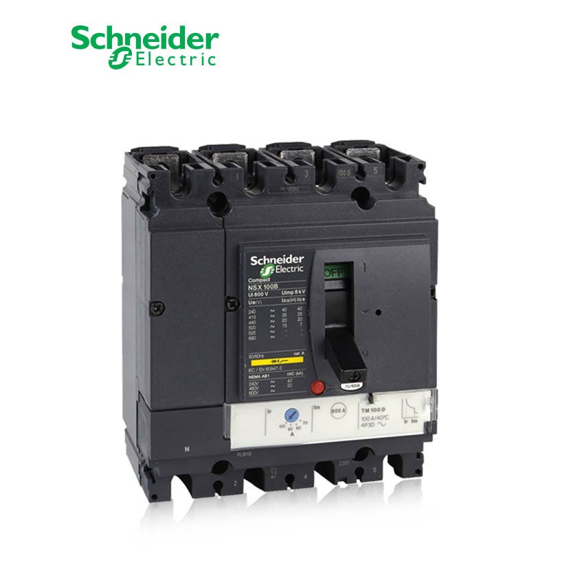 SCHNEIDER - MCCB Breaker, ComPact NSX100H, 4P 4d, 70kA at 415 VAC, TMD Trip Unit 32A