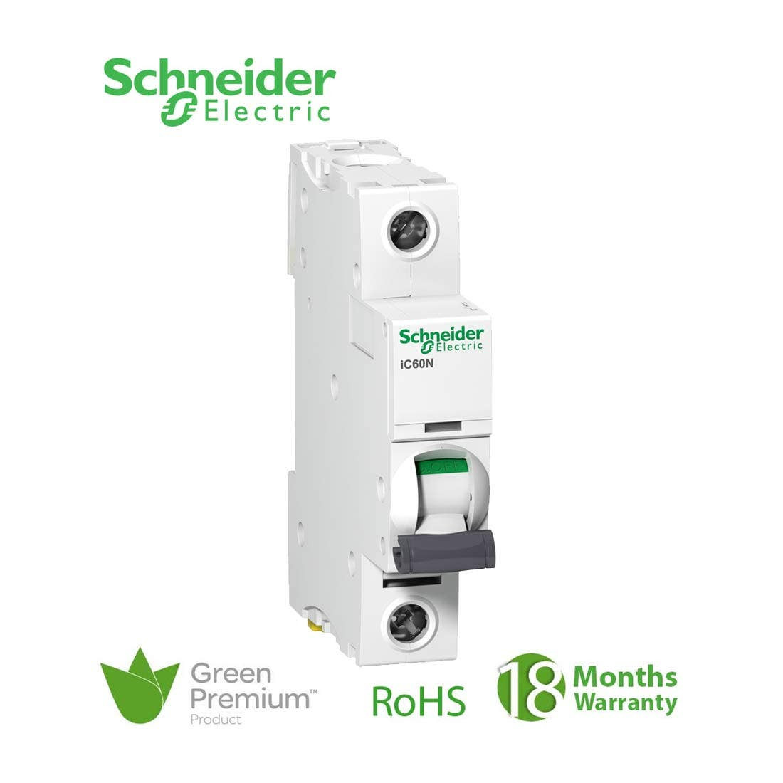 SCHNEIDER - MCB Breaker, Acti9 iC60N, 1P, 16A, D curve 