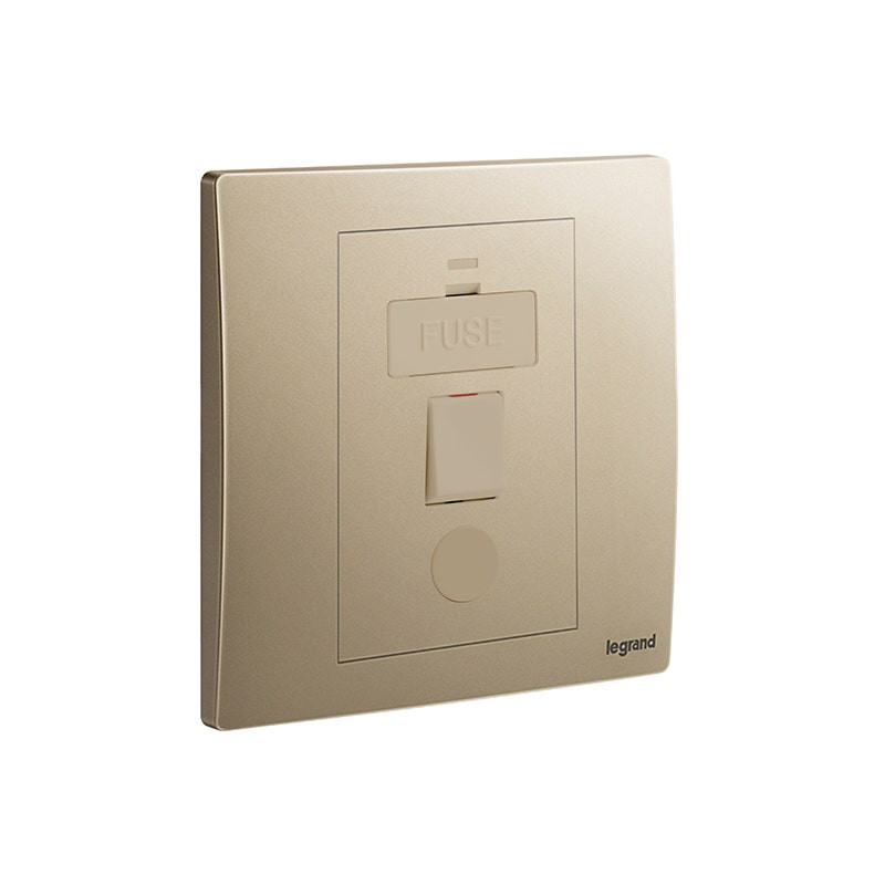 ليجراند - وحدة الاتصال المؤمنة Mallia Senses، مفرد، مفتاح، 13A 250V، مع منفذ سلك، Dark Bronze