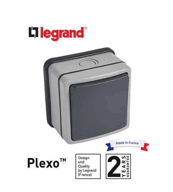 LEGRAND - Switch Plexo 66, 1 Gang, 2 Way, 20 A, 250 V~, Grey