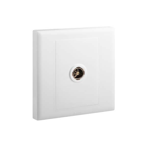LEGRAND - TV Socket Eloe, Single, 1 Gang, Female, White
