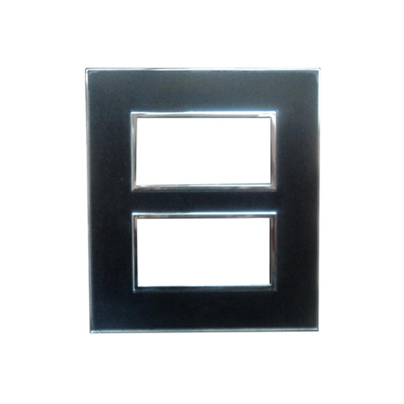 LEGRAND - Cover Plate with Frame Arteor, Indian , 2x4 Modules, Square, Mirror Black