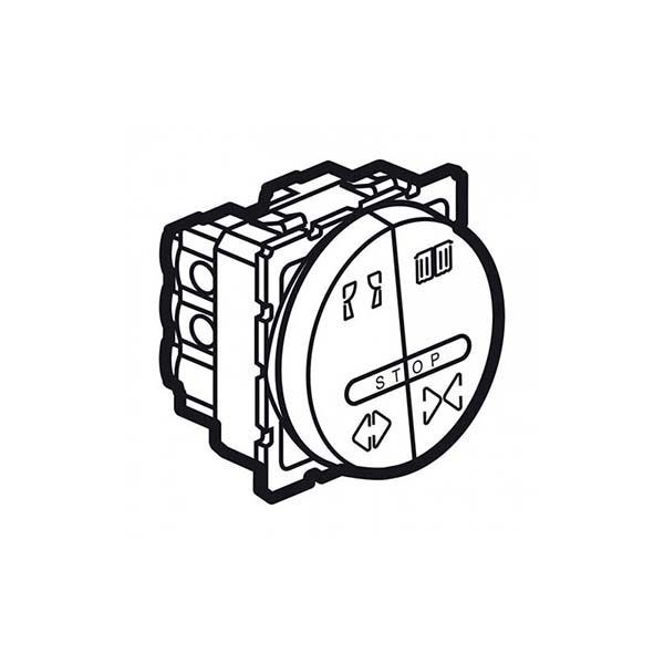 LEGRAND - Double Push-Button Arteor, for Curtain Control, 6A, Round, 2 Modules, White