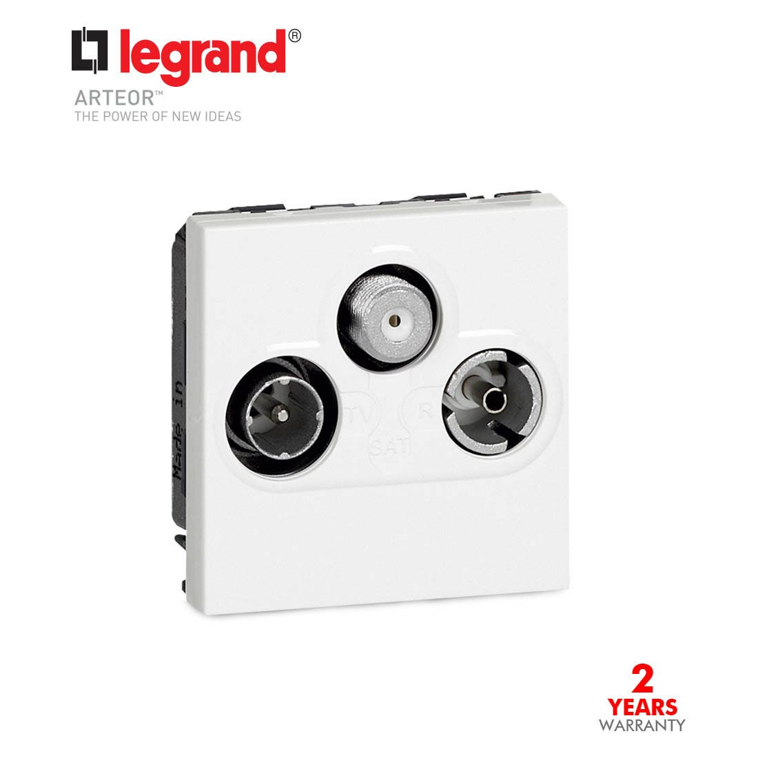LEGRAND - TV-R-Sat Socket Shield, 0-2400 Mhz 2Mod, White Arteor