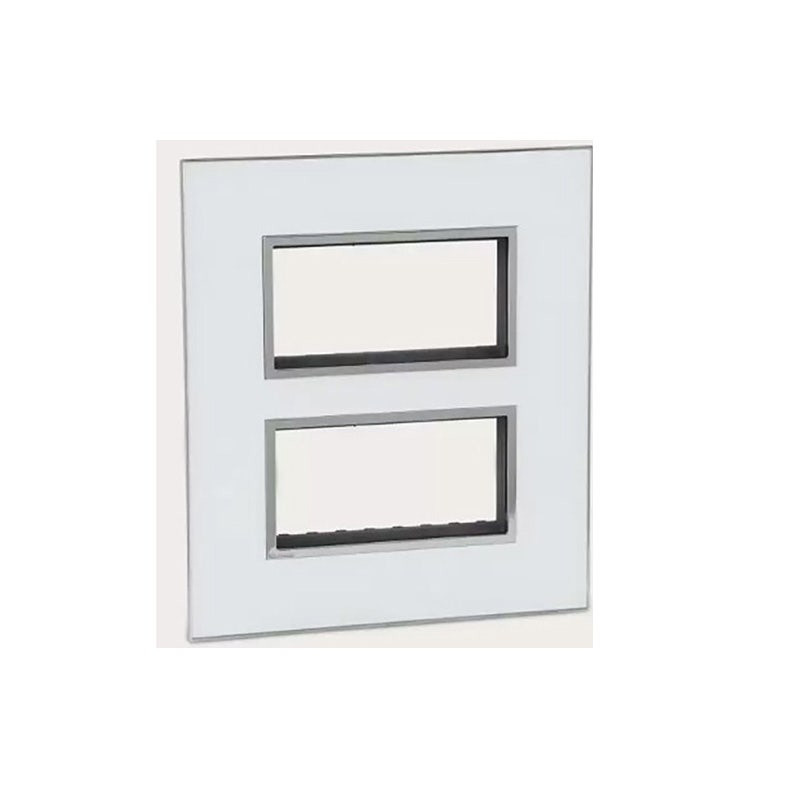 LEGRAND - Cover Plate with Frame Arteor, Indian , 2x4 Modules, Square, Mirror White