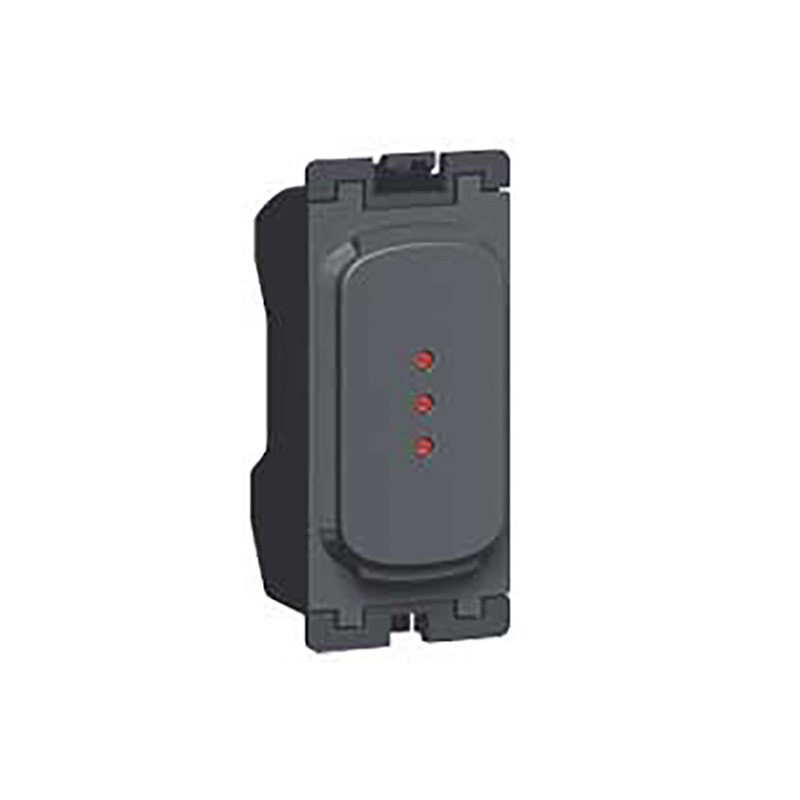 LEGRAND - Indicator Synergy, Grid Module, Red Neon, 1mA, 230-250V, 0.3W, Anthracite