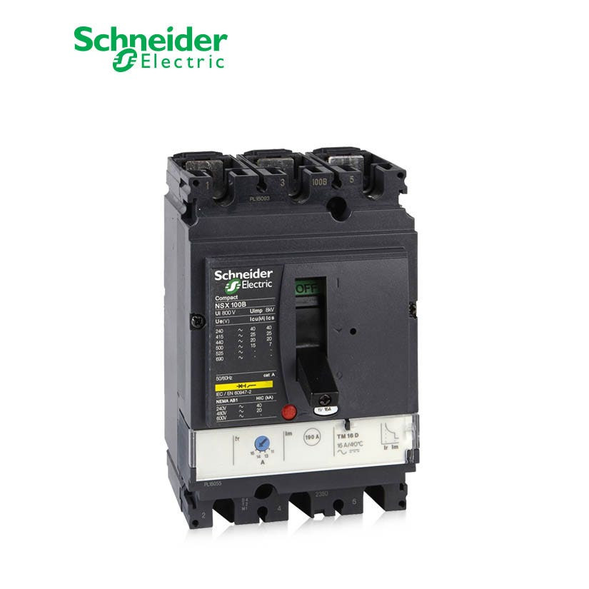 SCHNEIDER - MCCB Breaker, ComPact NSX100B, 3P 3d, TMD Trip Unit 25A, 25kA at 415 VAC