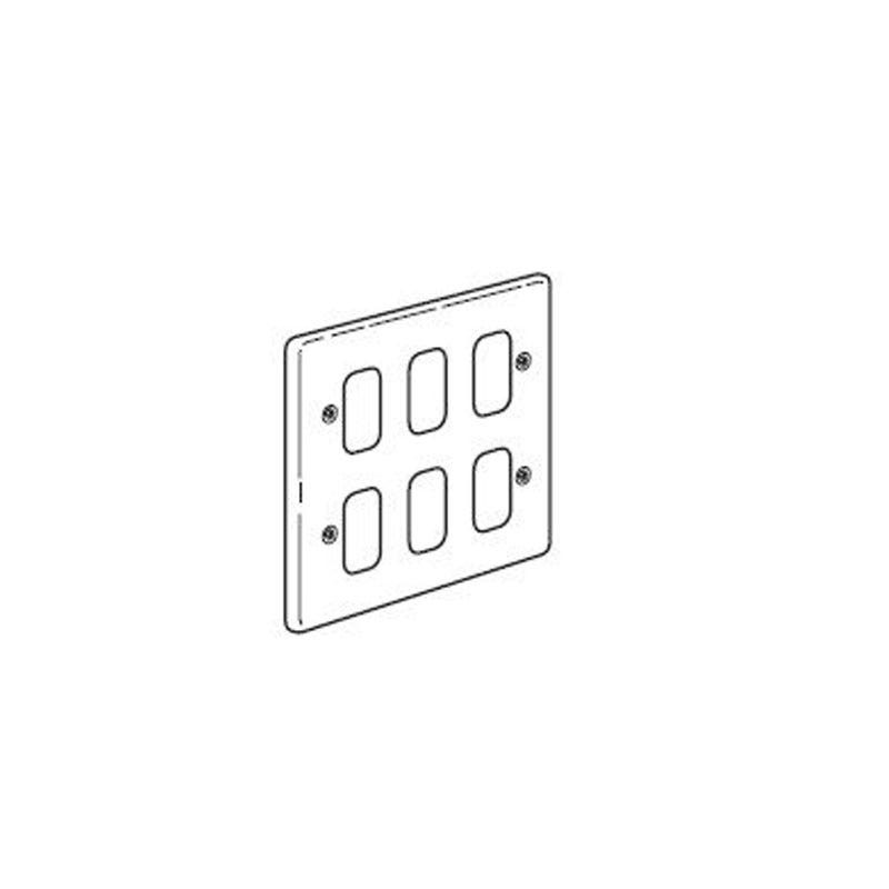 LEGRAND - Front Plate w/ Small Apertures 2x2G 6Mod, BS Gold, Sleek 