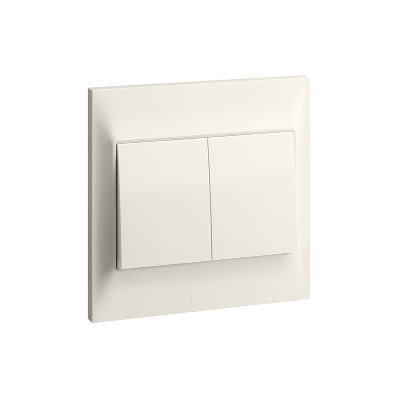 LEGRAND - Switch Belanko S, Big Rocker, 1 Way, 2 Gang, 20AX, 250V, Ivory