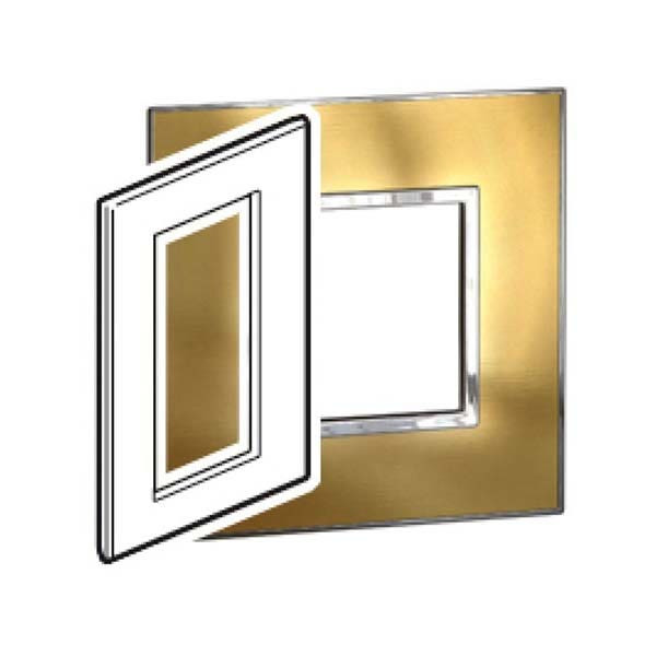 LEGRAND - Plate Arteor, for Double Sockets Arteor, 4 Modules, Gold Brass