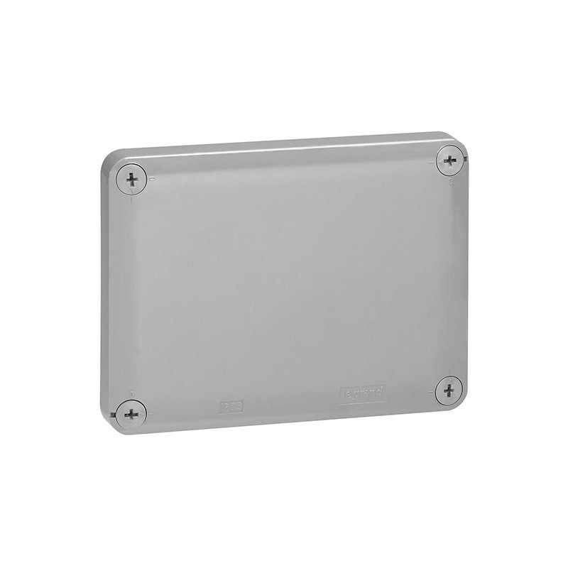 ليجراند - علبة التوصيل Plexo، 10 فتحة، IP55، 155x110x74mm، مستطيل، Grey/Red