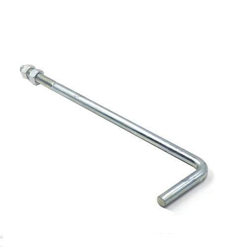 Angle screw with two nuts and one washer - 16 x 500 mm - Silver