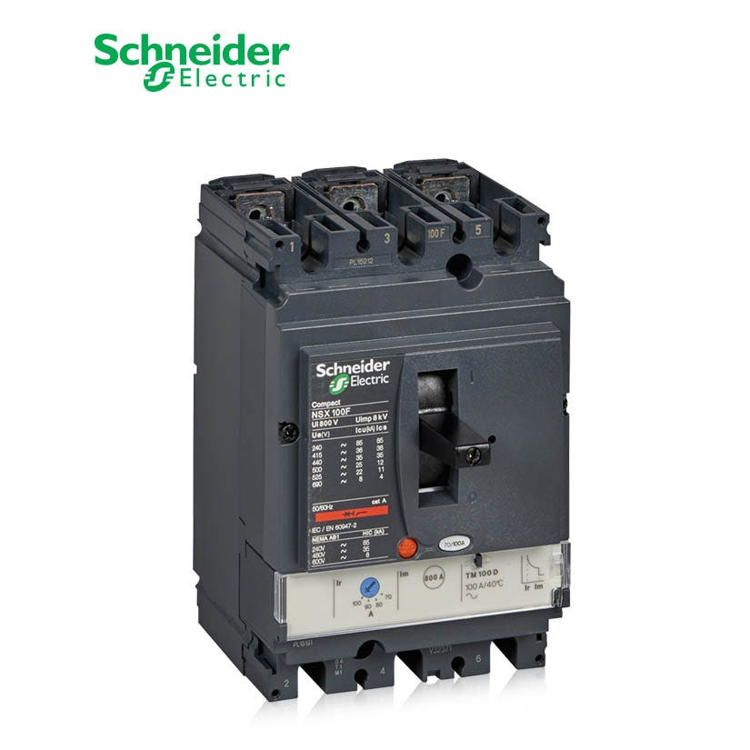 SCHNEIDER - MCCB Breaker, ComPact NSX100F, 3P 2d, TMD Trip Unit 25A, 36kA at 415 VAC