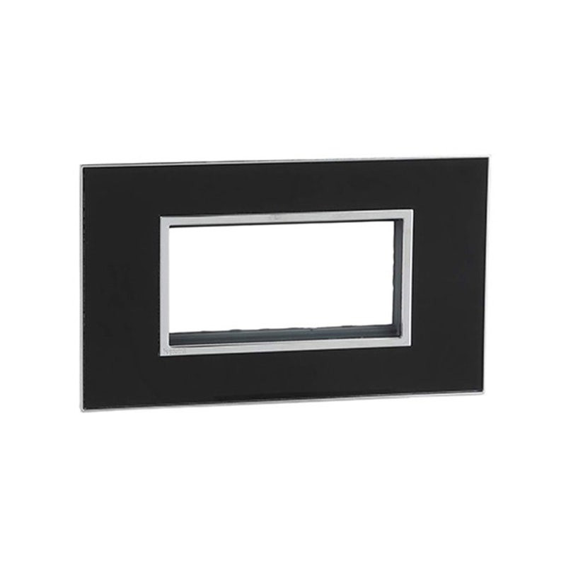 LEGRAND - Cover Plate with Frame Arteor, Indian , 4 Modules, Square, Mirror Black