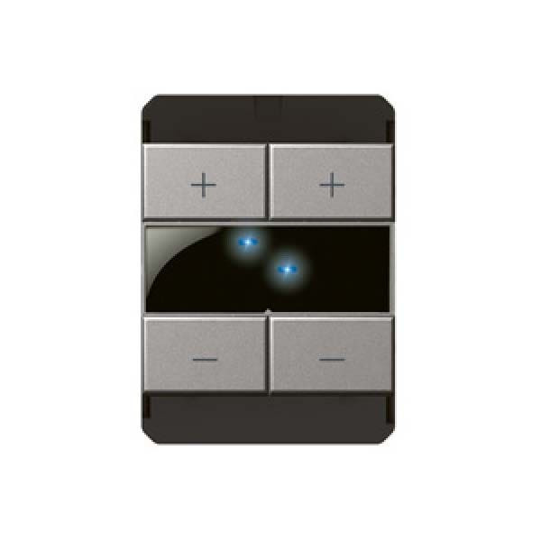 LEGRAND - Push-Button Dimmer Arteor, Trailing/Leading Edge, 2x400W, Square, 2 Modules, Magnesium