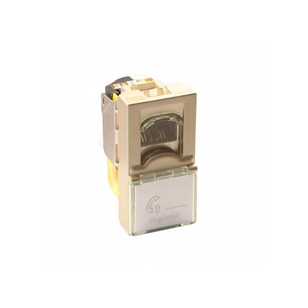 LEGRAND - Data Socket Arteor, RJ45, Cat.6A, UTP, 1 Module, Champagne